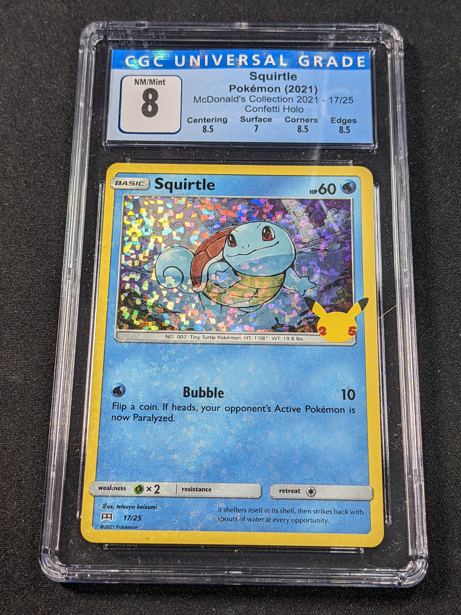 Pokemon TCG - CGC 8 - Squirtle Holo - McDonald's Promo 25th